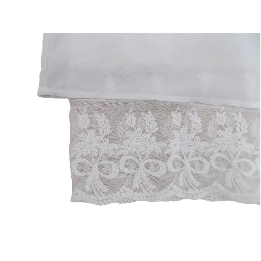 Charlotte Russe sleeveless blouse crop top cream lace hem size Small - Picture 6 of 10